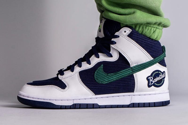 Nike dunks high on feet sale