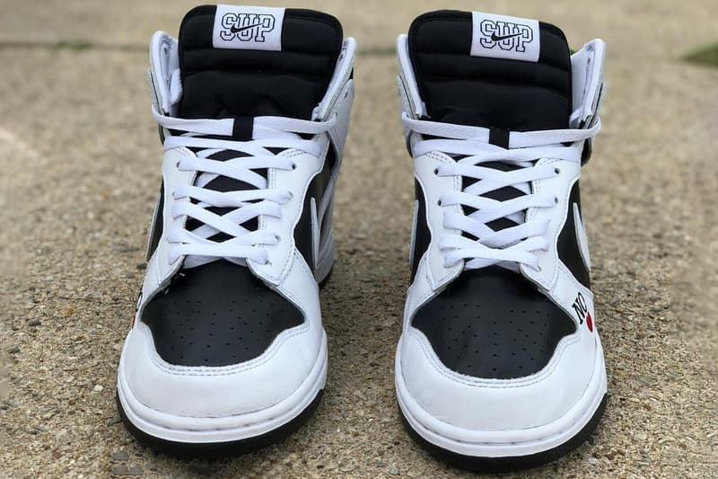 supreme nike dunk high by any means