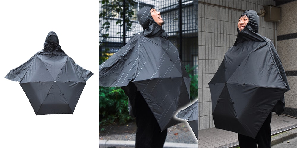 Этот зонт можно использовать как дождевое пончо.