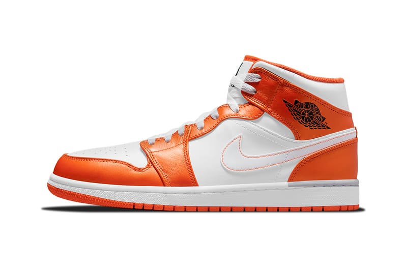 Orange white and black best sale jordan 1