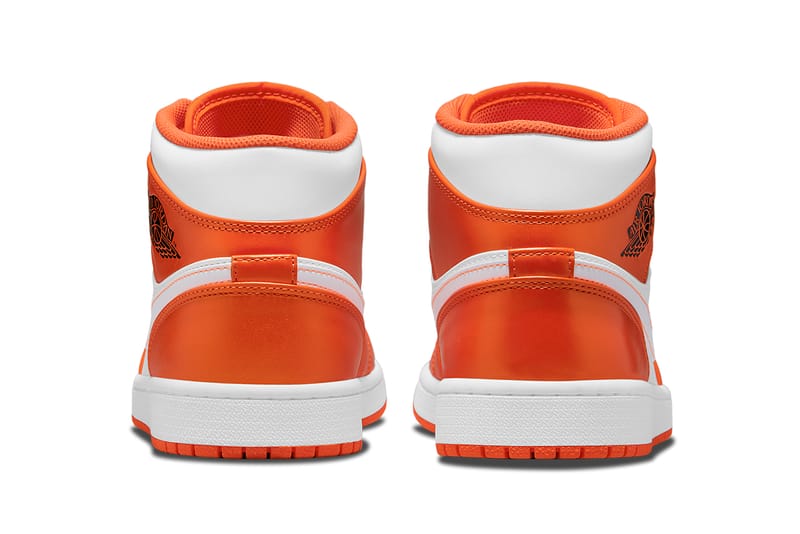 Jordan 1 mid orange white sale