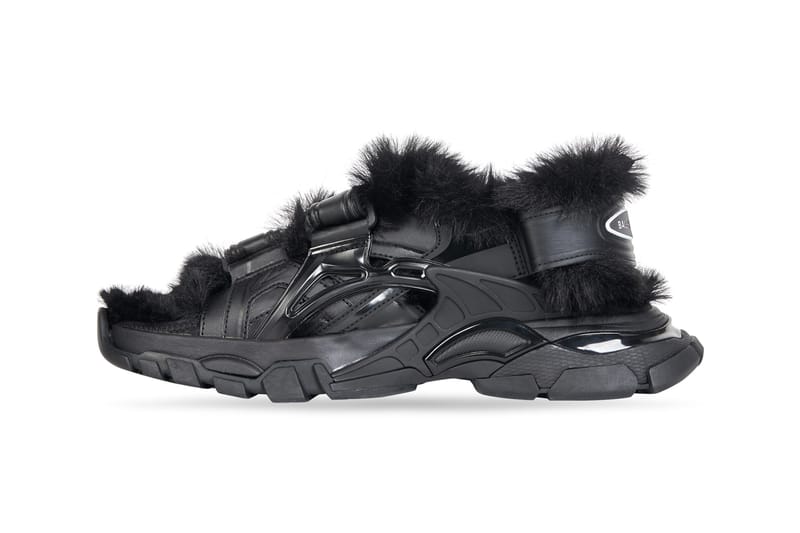 Balenciaga Drops Faux Fur Covered Track Sandals Hypebeast