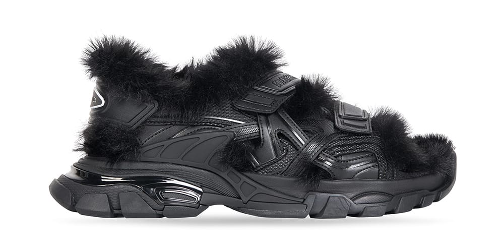 Balenciaga Drops Faux Fur-Covered Track Sandals | HYPEBEAST