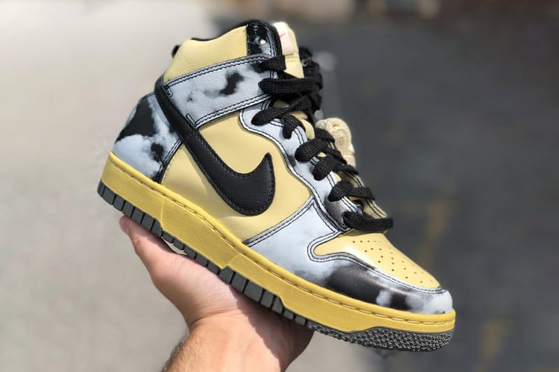 Black and yellow shop nike dunks high