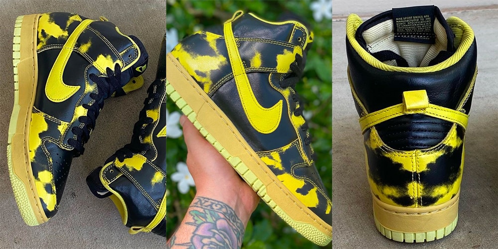 Кроссовки Nike Dunk High Simmers в цвете «Yellow Acid Wash»