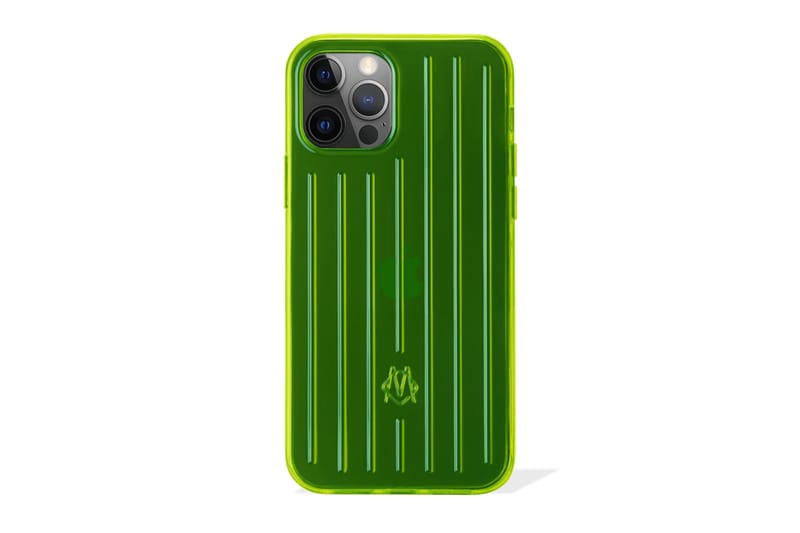 RIMOWA グリーン ストライプ iPhoneケース リモワ」から半透明ネオンカラーのスーツケースとiPhoneケースが