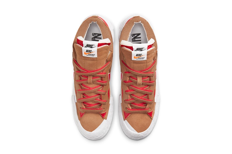 sacai blazer low british tan on feet