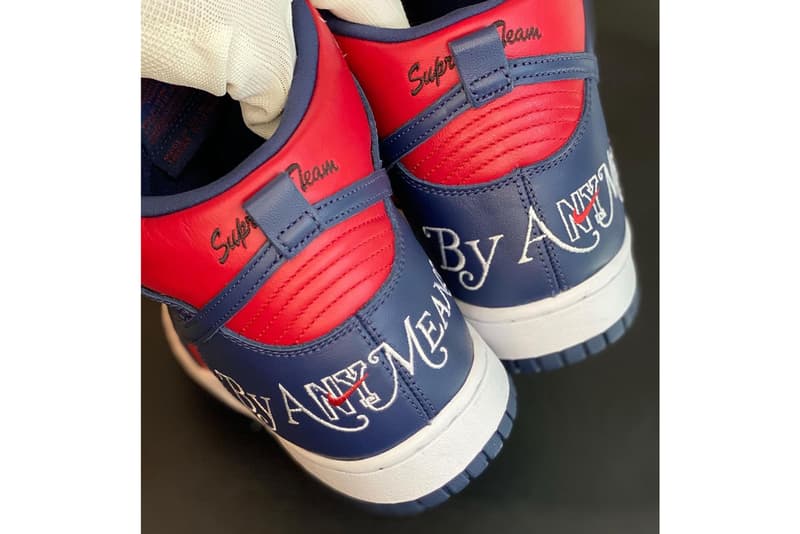 supreme nike dunk high by any means