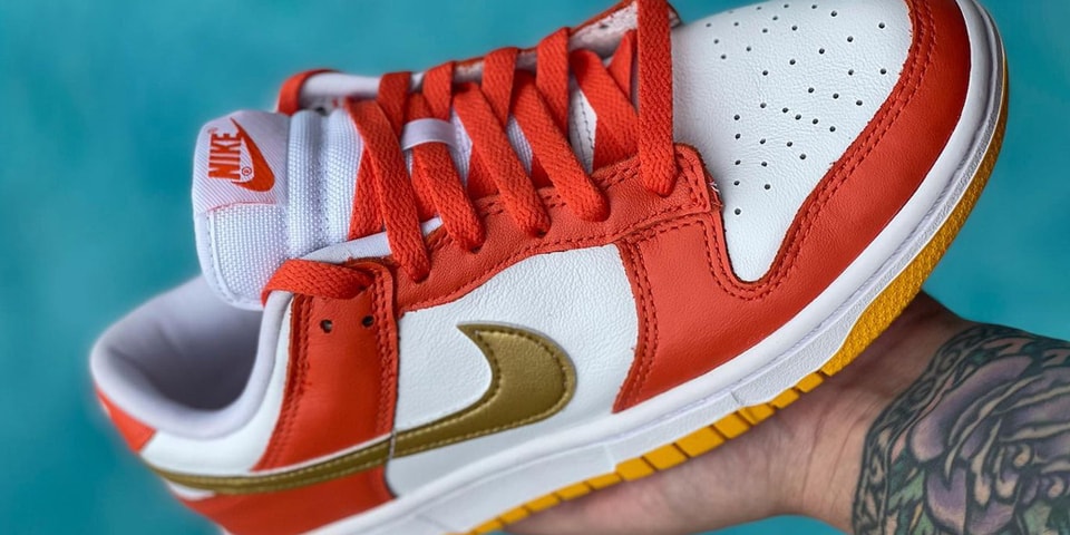 nike dunk low orange and gold