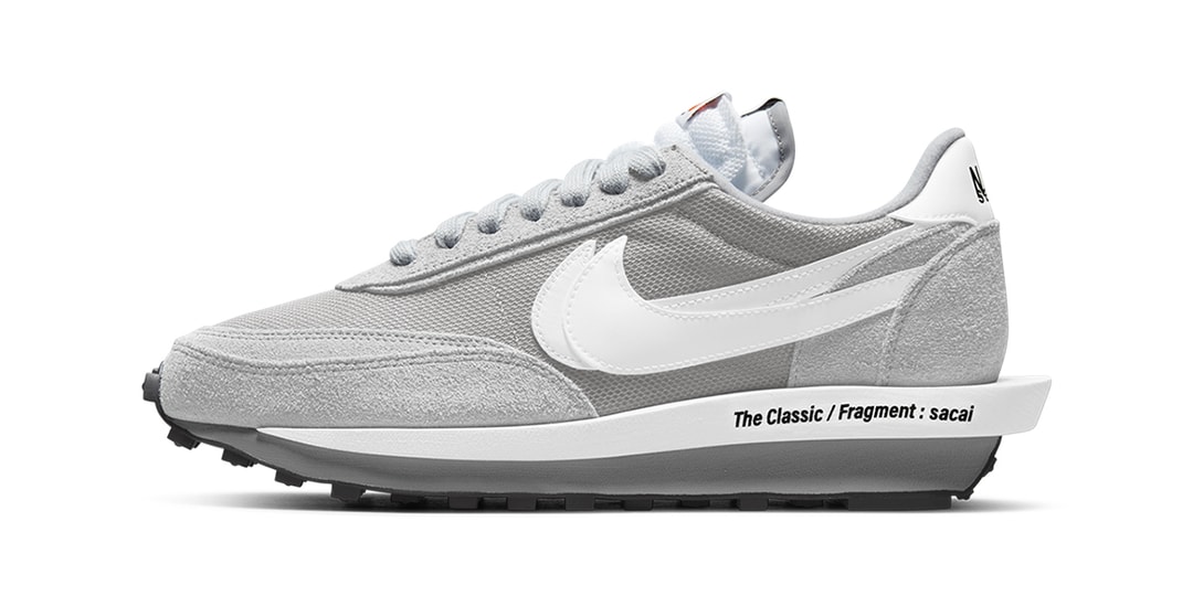 Официальный взгляд на дизайн sacai x фрагмент x Nike LDWaffle “Light Smoke Grey”
