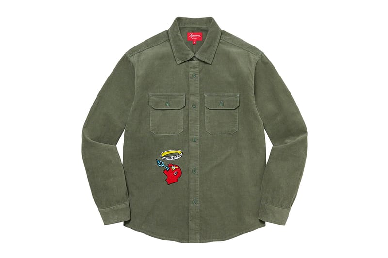 Supreme corduroy hot sale quilted shirt