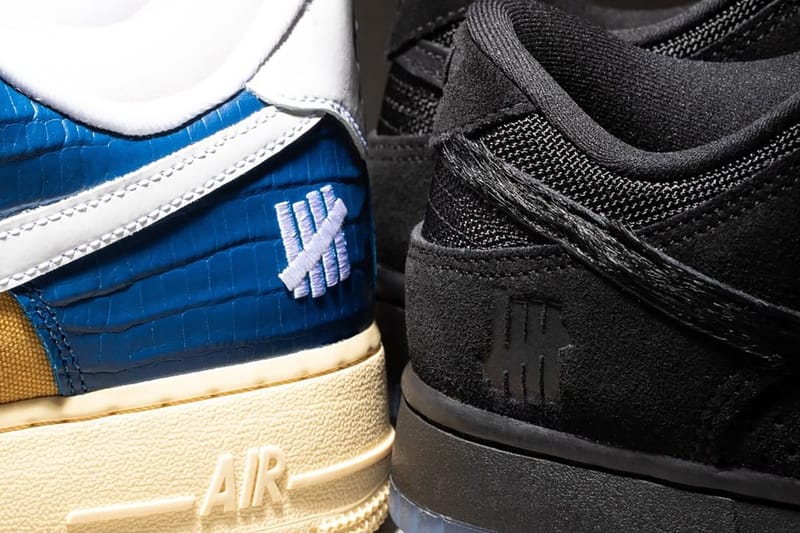 Undefeated Nike Dunk Low Black Air Force 1 Court Blue