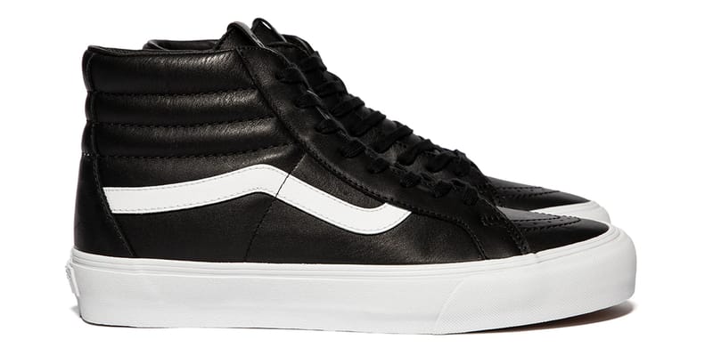 Vans sk8 hi sales premium leather black