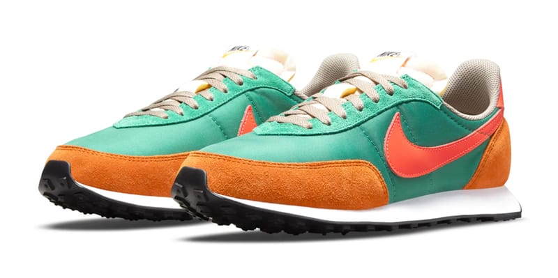 nike waffle green and orange