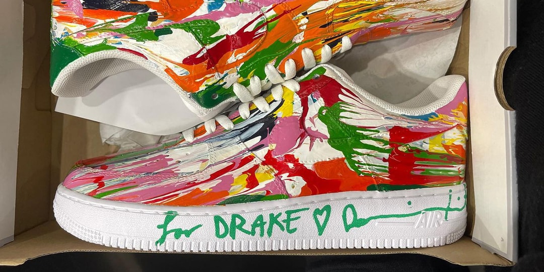 Дрейк получил раскрашенные вручную кроссовки Nike Air Force 1 от Дэмиена Херста