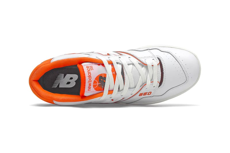 New balance white on sale orange