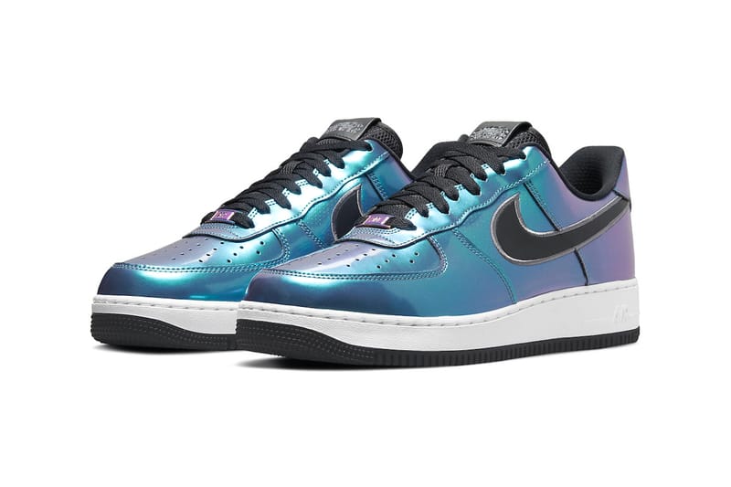 Air force 1 low release with iridescent clearance swooshes