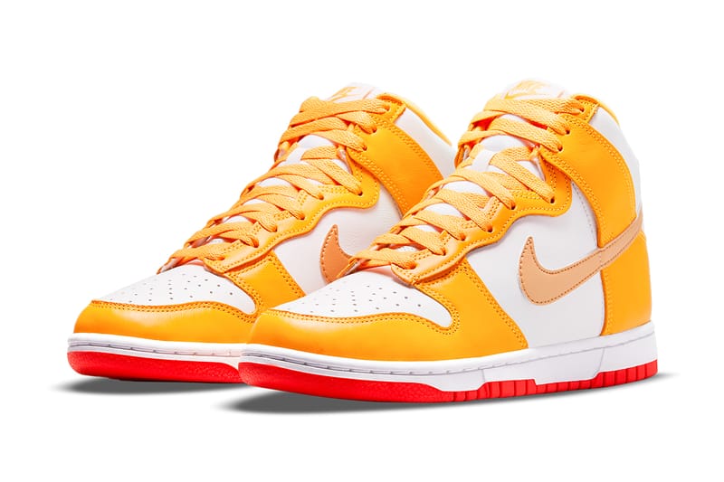 Orange high top discount nikes