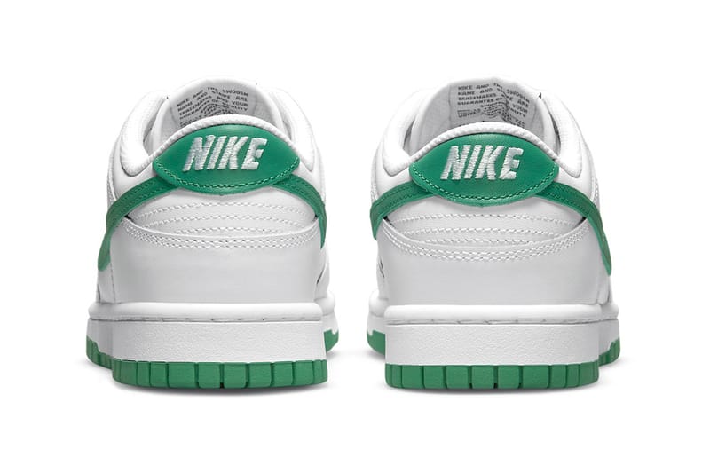 White nike outlet with green swoosh