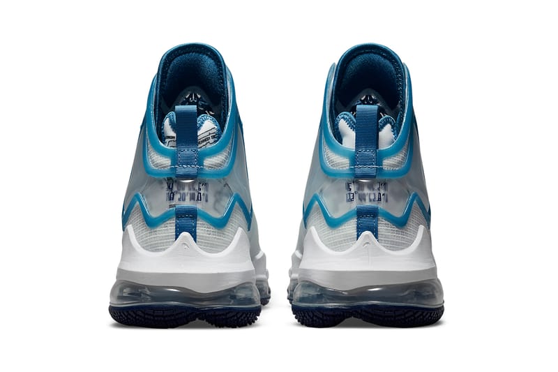 Lebron james shoes hot sale blue and white