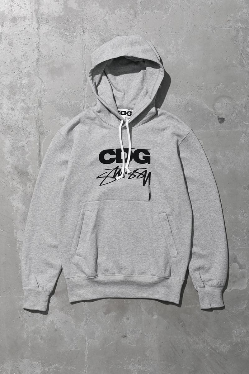 Stussy Comme des Garçons Coach Jacket Grey Hoodie | Hypebeast