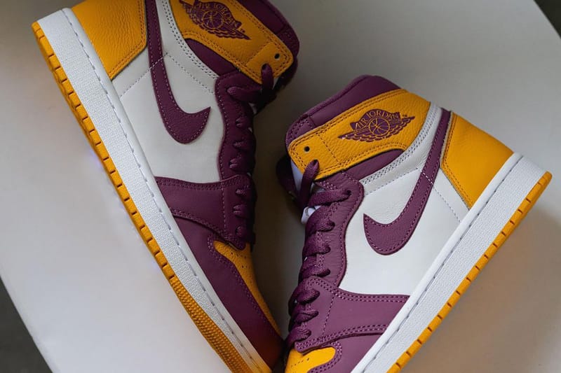 Jordan 1 purple hot sale and gold