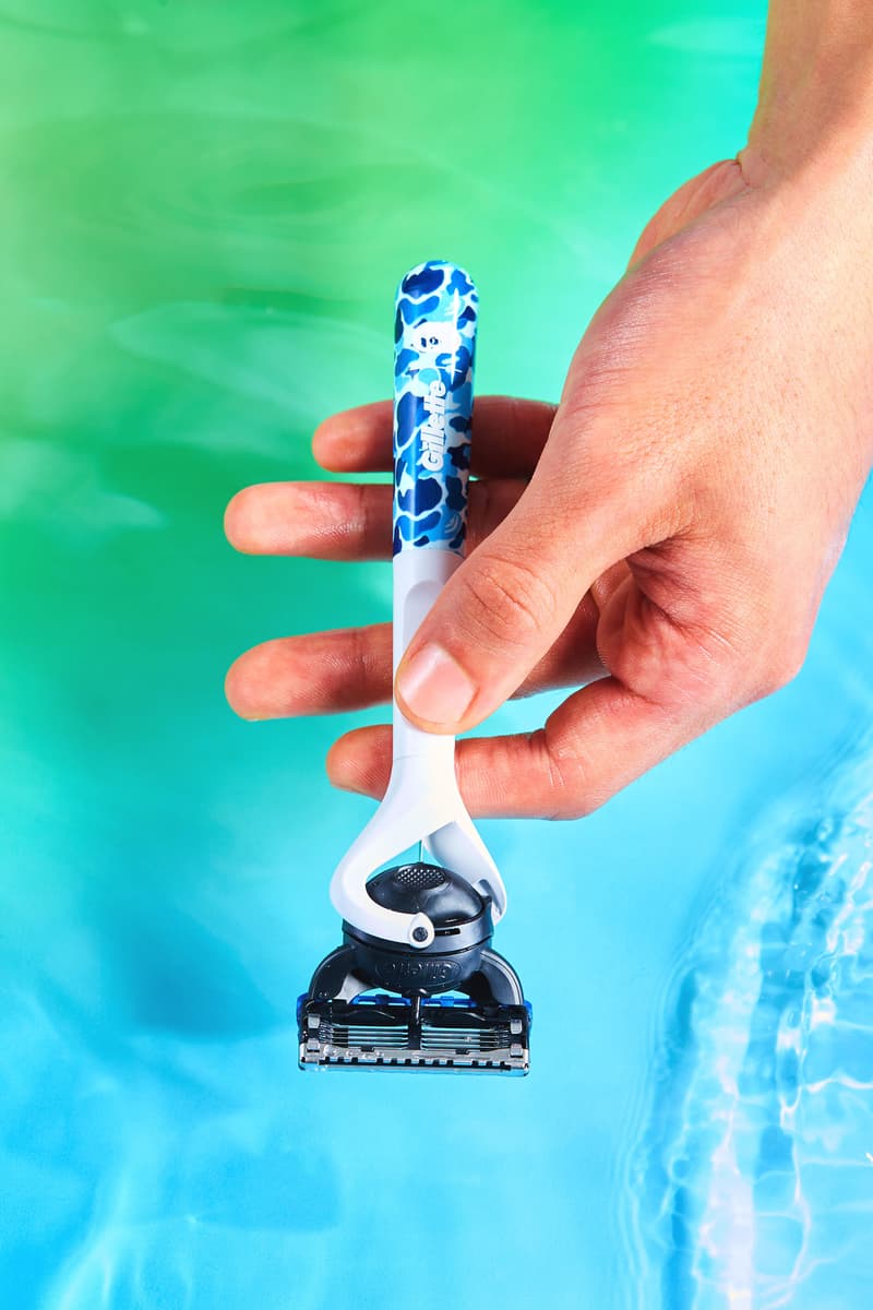 BAPE Gillette Blue Camo Razor Collaboration Lookbook HYPEBEAST
