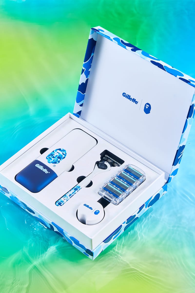 BAPE Gillette Blue Camo Razor Collaboration Lookbook | Hypebeast