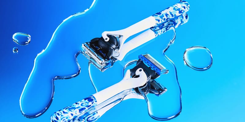 BAPE Gillette Blue Camo Razor Collaboration Lookbook | Hypebeast