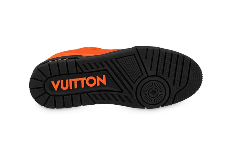 Louis vuitton black on sale and orange sneakers