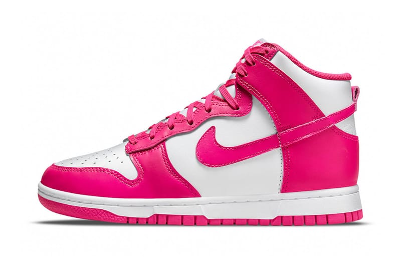 hot pink and black nike high tops