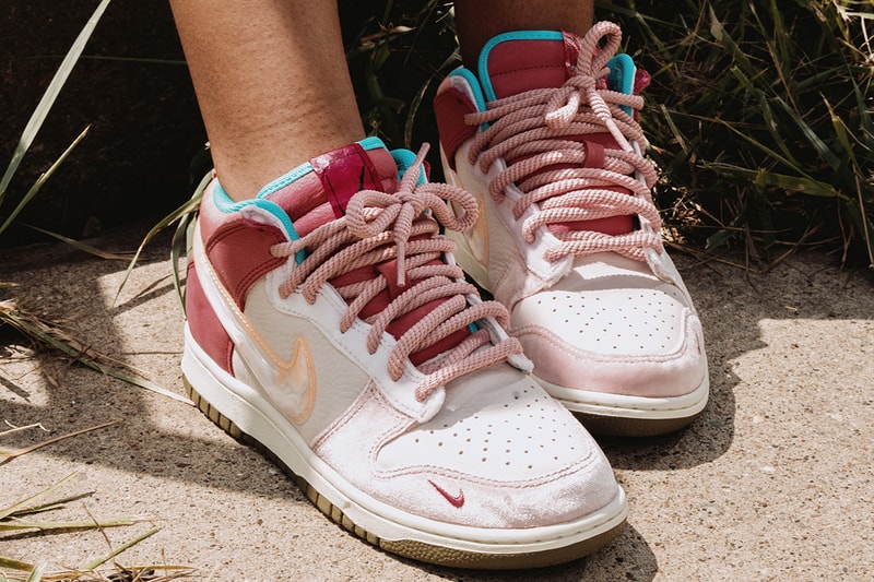 social status x nike dunk mid strawberry milk mens