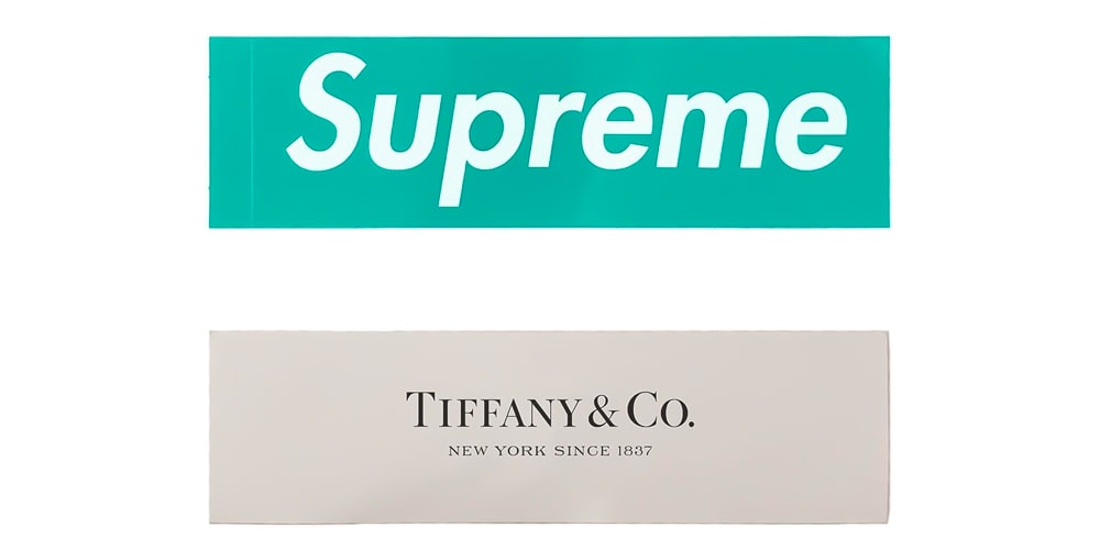 Список предметов Supreme x Tiffany & Co., по слухам, и поверхность наклейки