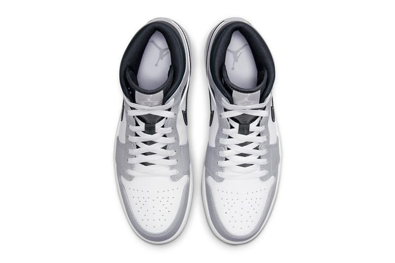 Air jordan 1 on sale mid light smoke grey/black-white