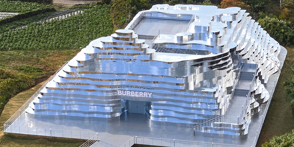 Burberry представляет всплывающую светоотражающую ландшафтную скульптуру на острове Чеджу в Южной Корее