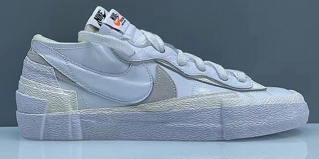 sacai x Nike Blazer Low Surfaces с бело-серым верхом