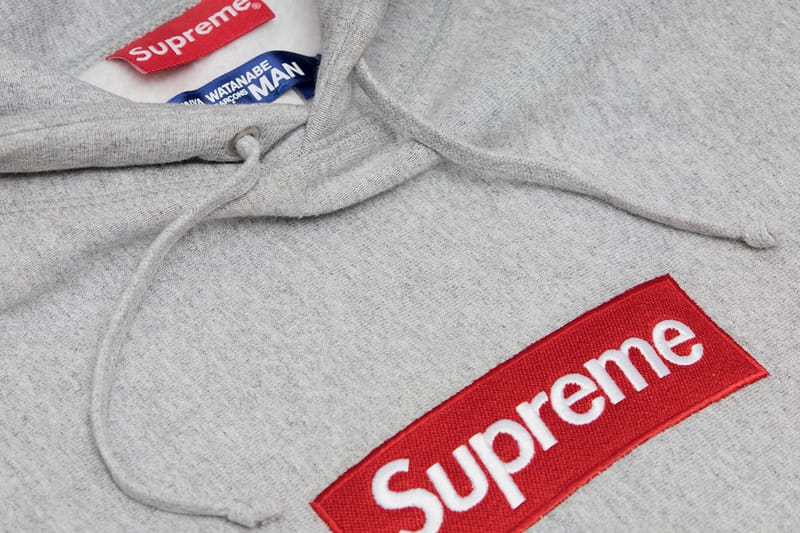 Supreme black hoodie discount red box logo price