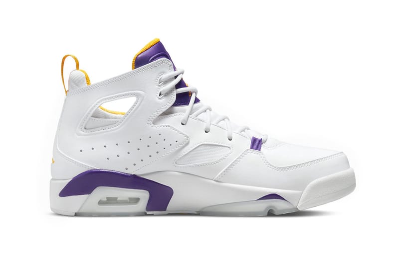 Purple and best sale white lakers jordans