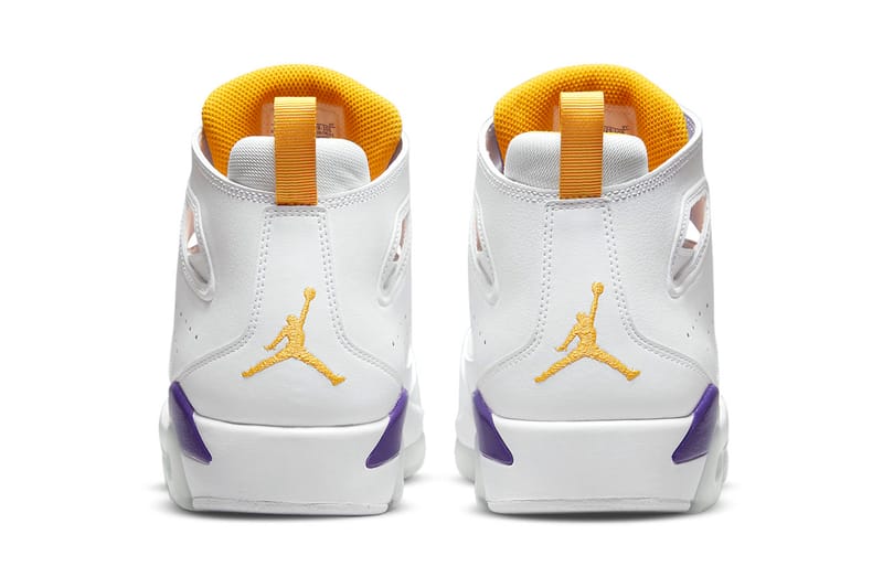 Purple gold and hot sale white jordans