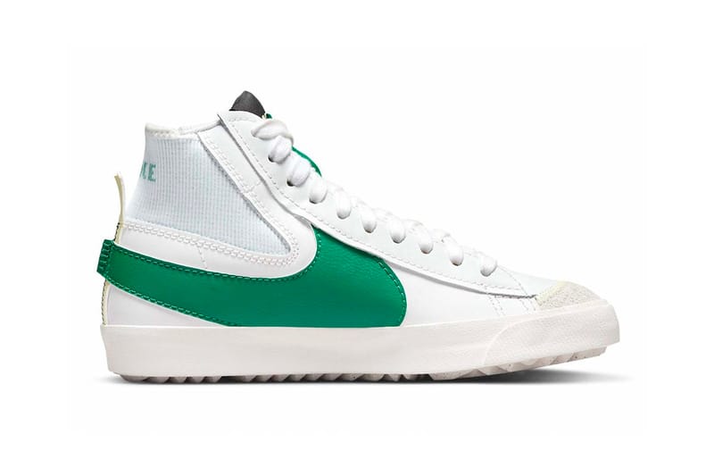 white and green nike blazers