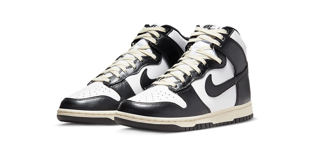 Nike Dunk High «Vintage Black» имеет предварительно пожелтевшую межподошву