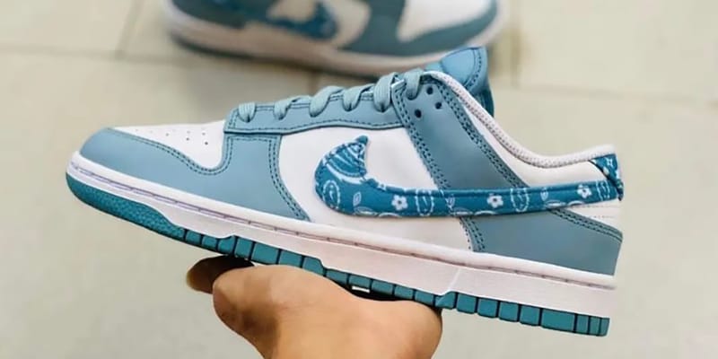 nike dunk low blue and green