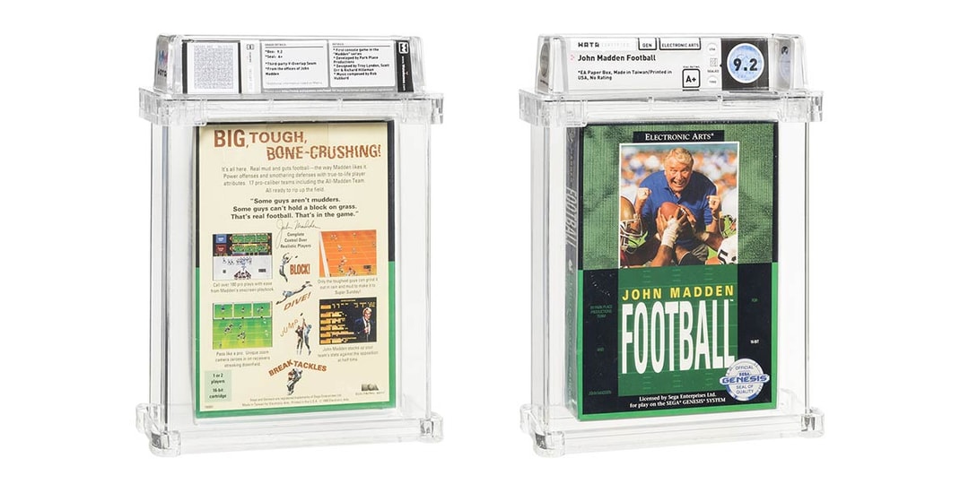 Копия игры John Madden Football 1990 года для SEGA Genesis продается за 66 000 долларов США