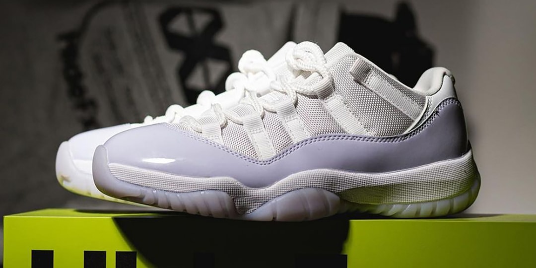 Пастельная лакированная кожа выделена в эфире Jordan 11 Low «Pure Violet»