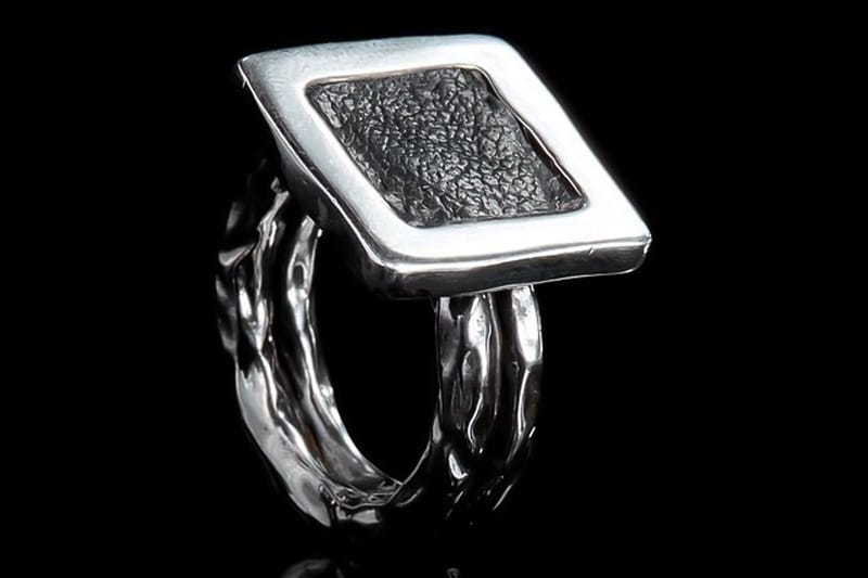 指輪・リング GUIDI G-AN02 SILVER SQUERE RING Guidi square ring with KANGAROO LEATHER