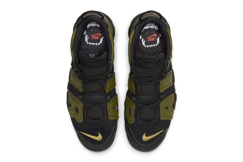 nike uptempo black green