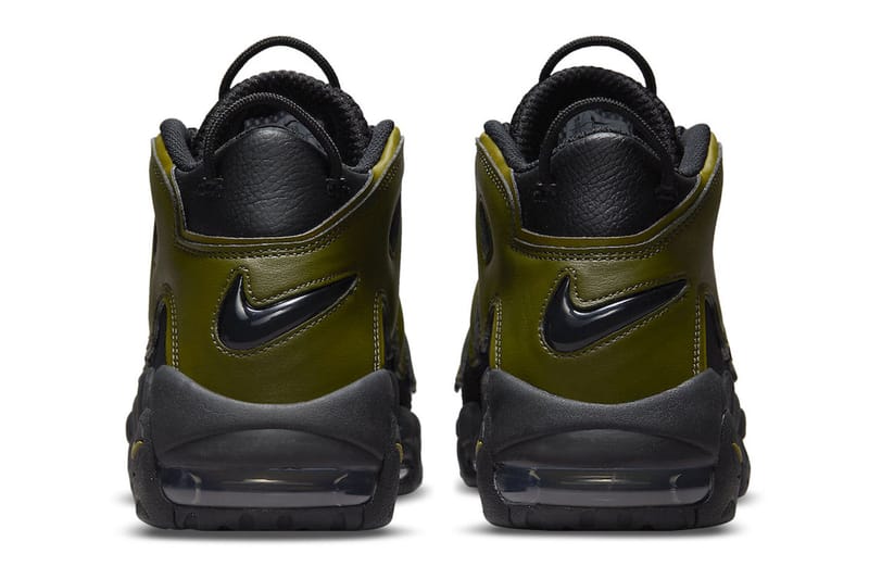 Nike uptempo olive shop green and black