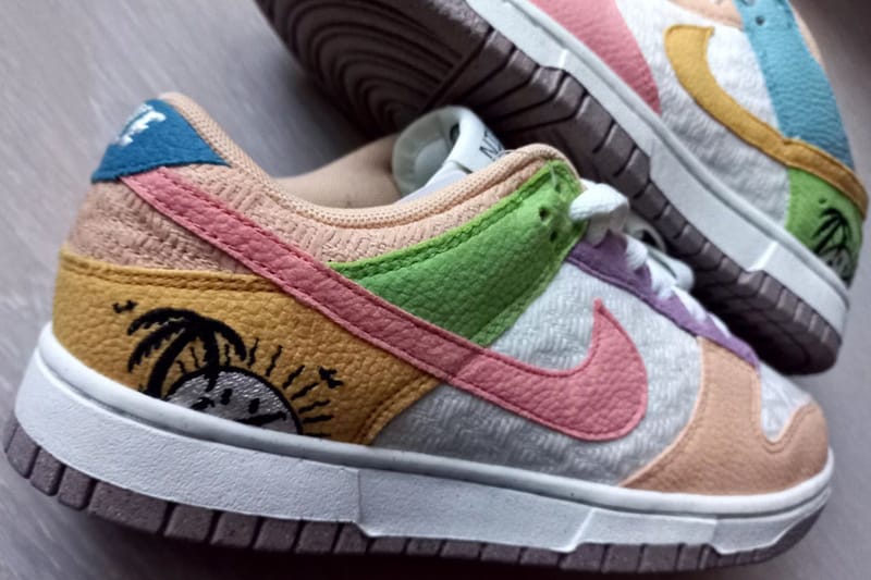 multi colored nike dunks