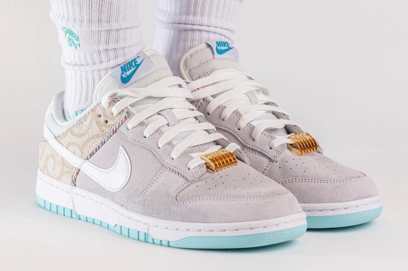Nike Dunk Low White Barber Shop On-Foot | Hypebeast