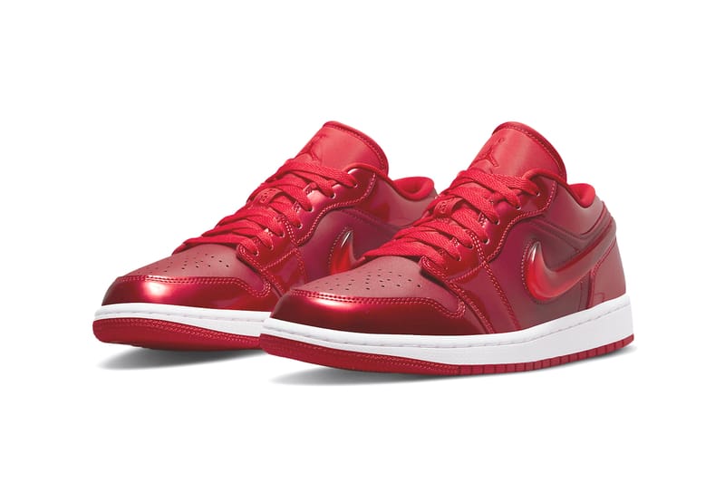 Red on sale leather nikes